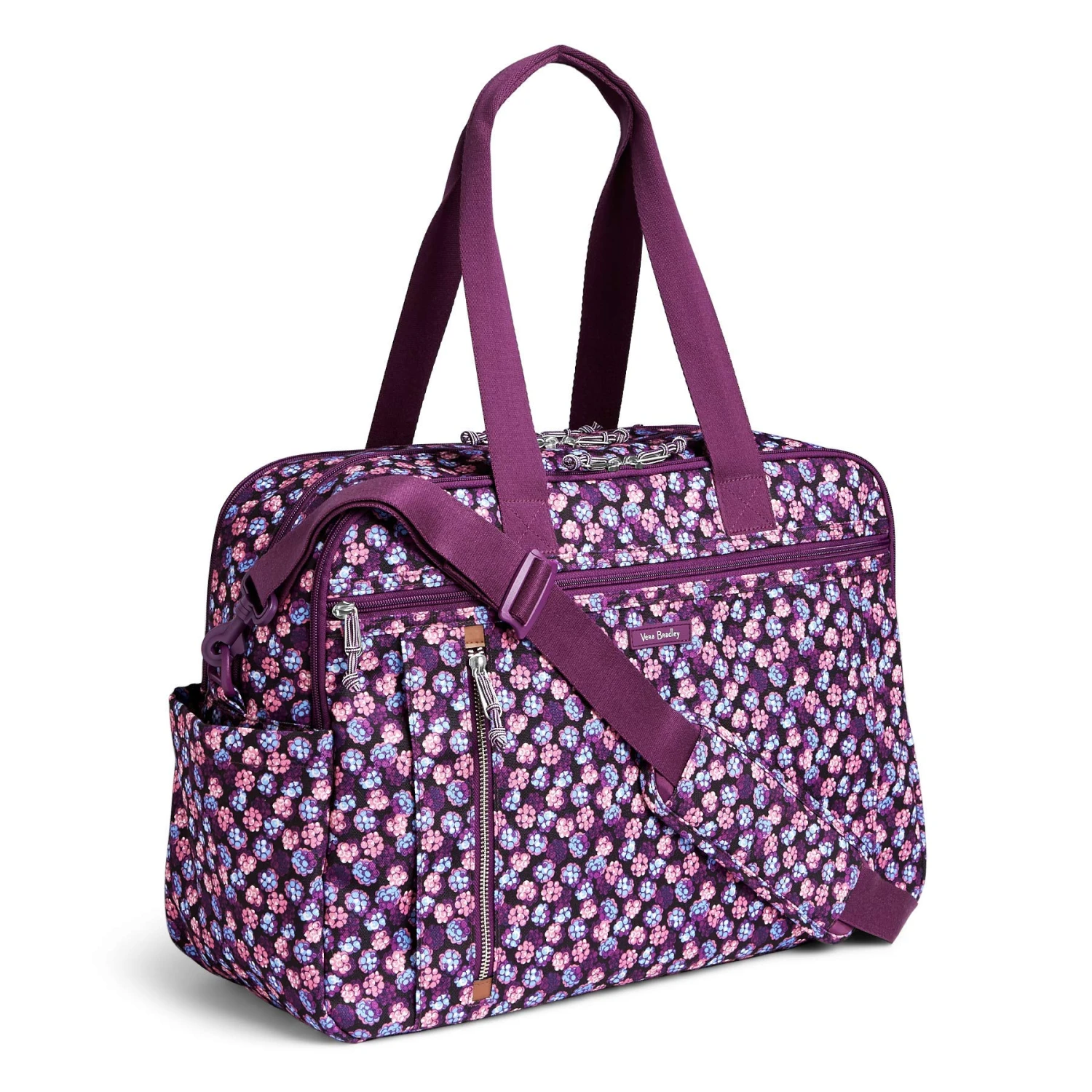 Vera Bradley Women's Lighten Up Weekender, Berry Burst 5 Vera Bradley Women's Lighten Up Weekender, Berry Burst - Image 5