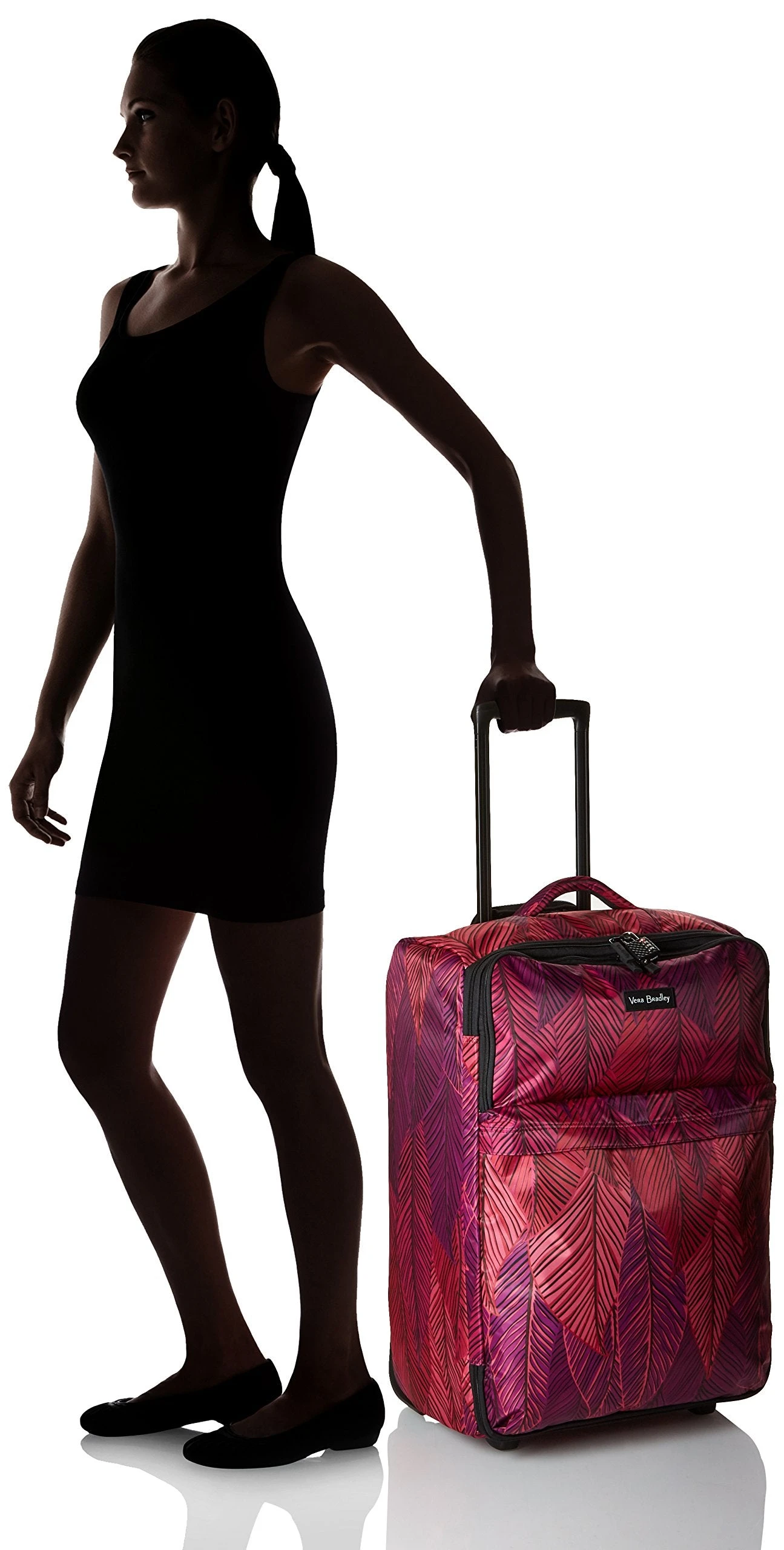 Vera Bradley Women's Foldable Large, Banana Leaves Fuchsia 2 Vera Bradley Women's Foldable Large, Banana Leaves Fuchsia - Image 2