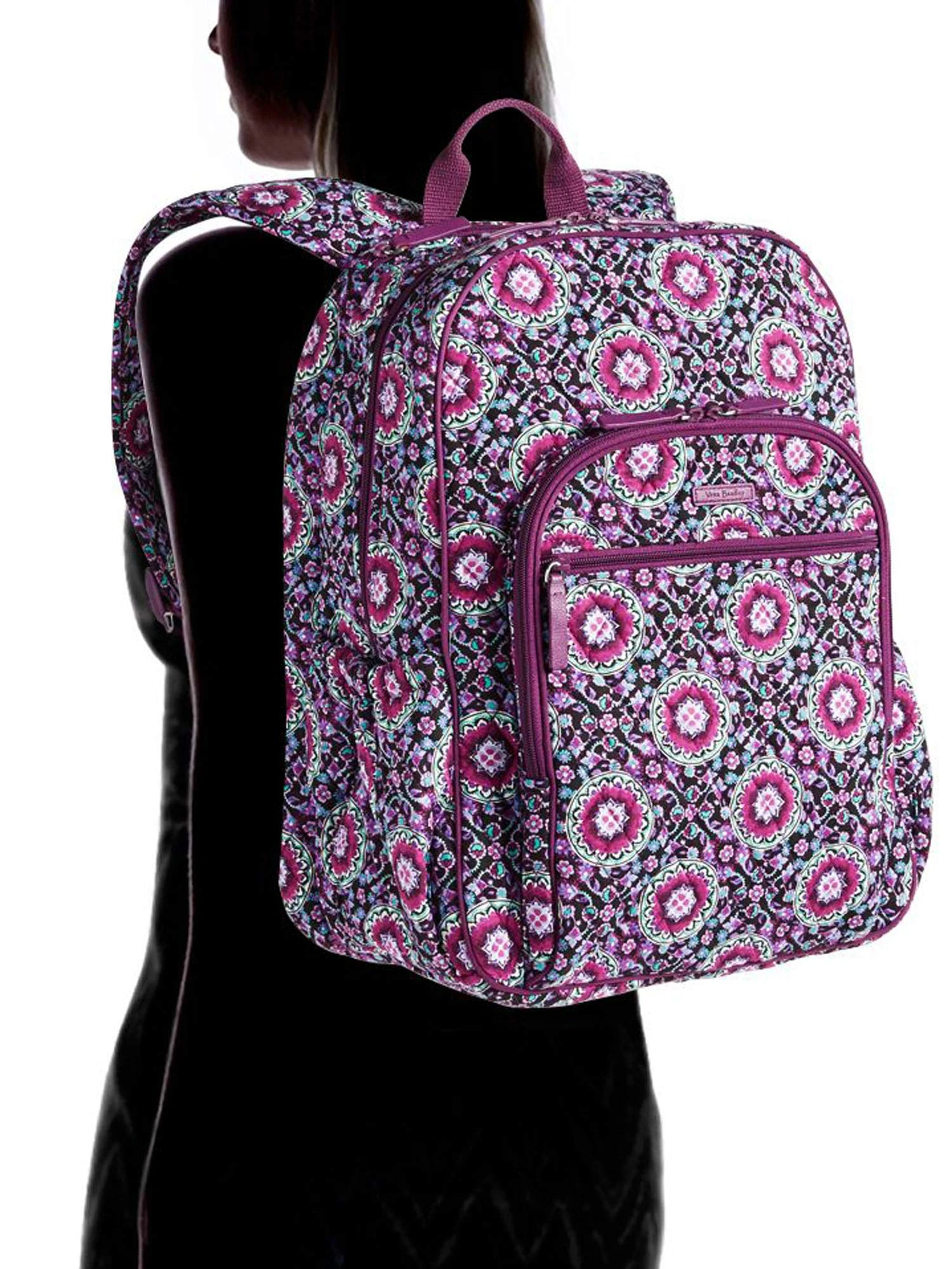 Vera Bradley Campus Tech Backpack, Signature Cotton (Purple/Lilac Medallion, One Size) 5 Vera Bradley Campus Tech Backpack, Signature Cotton (Purple/Lilac Medallion, One Size) - Image 5