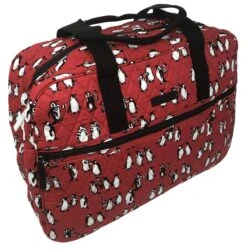 Vera Bradley Medium Traveler Bag In Playful Penguins Blue (Playful Penguins Red)