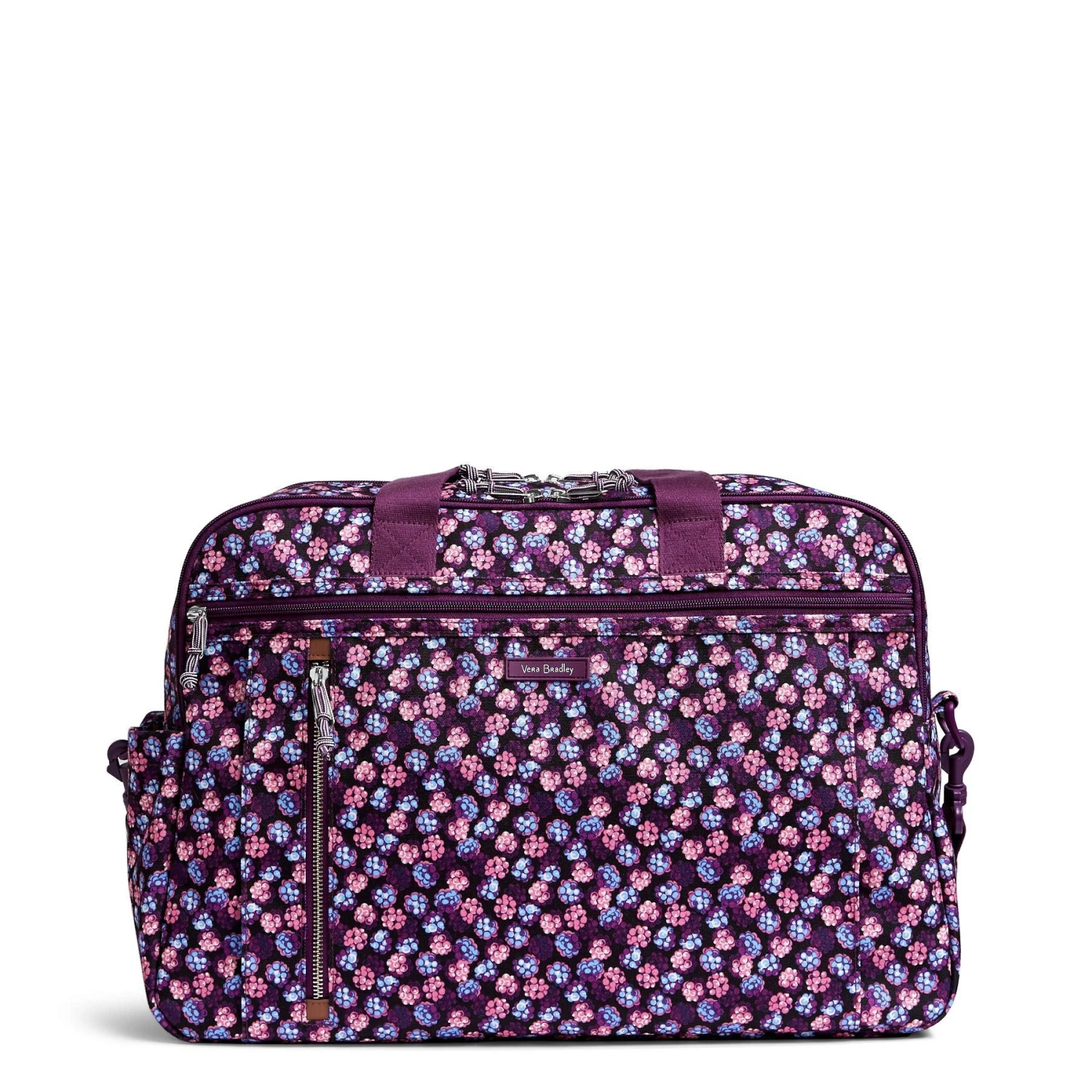Vera Bradley Women's Lighten Up Weekender, Berry Burst 1 Vera Bradley Women's Lighten Up Weekender, Berry Burst