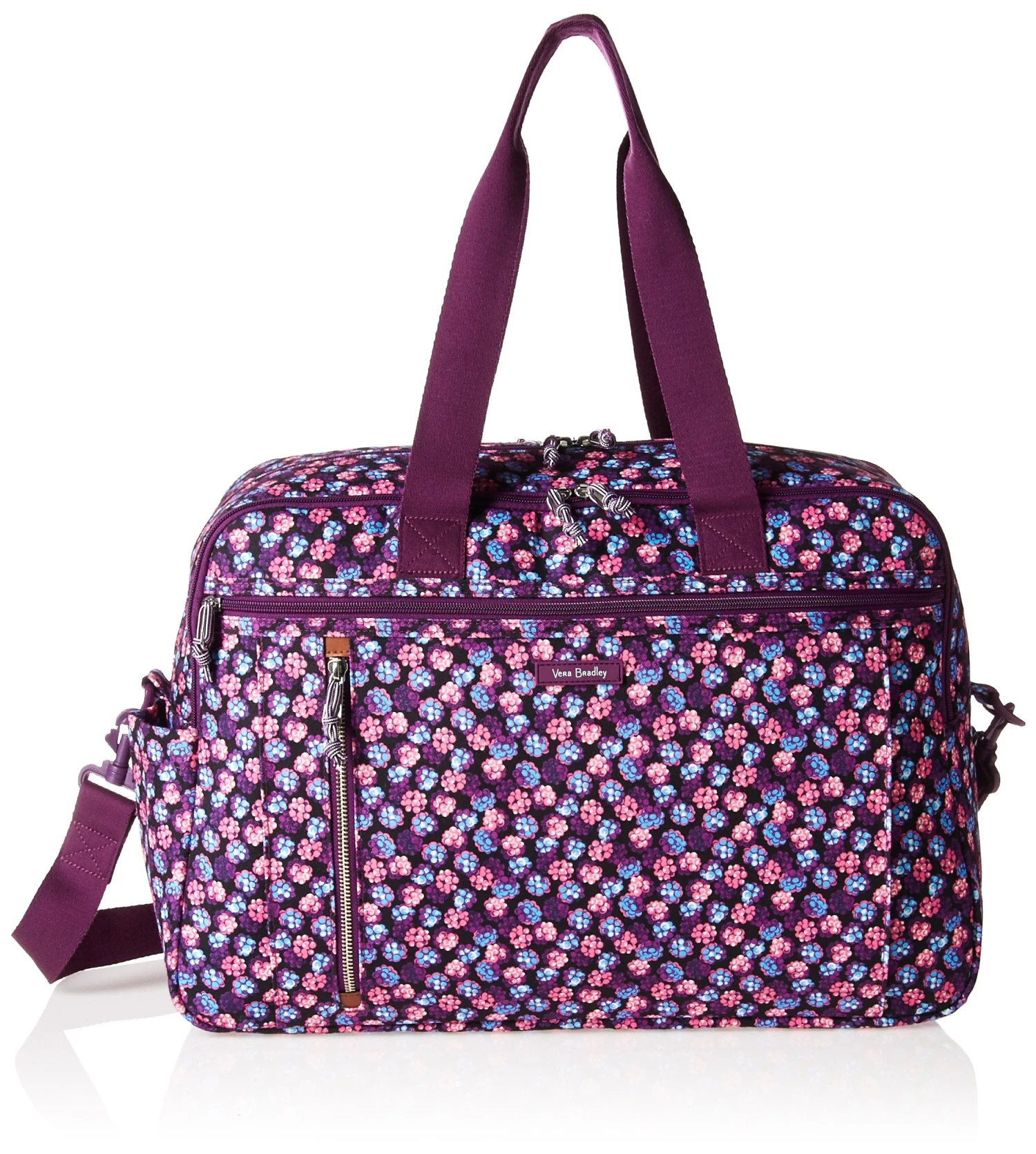 Vera Bradley Women's Lighten Up Weekender, Berry Burst 7 Vera Bradley Women's Lighten Up Weekender, Berry Burst - Image 7