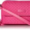Vera Bradley Microfiber RFID All In One Crossbody, Rose Petal