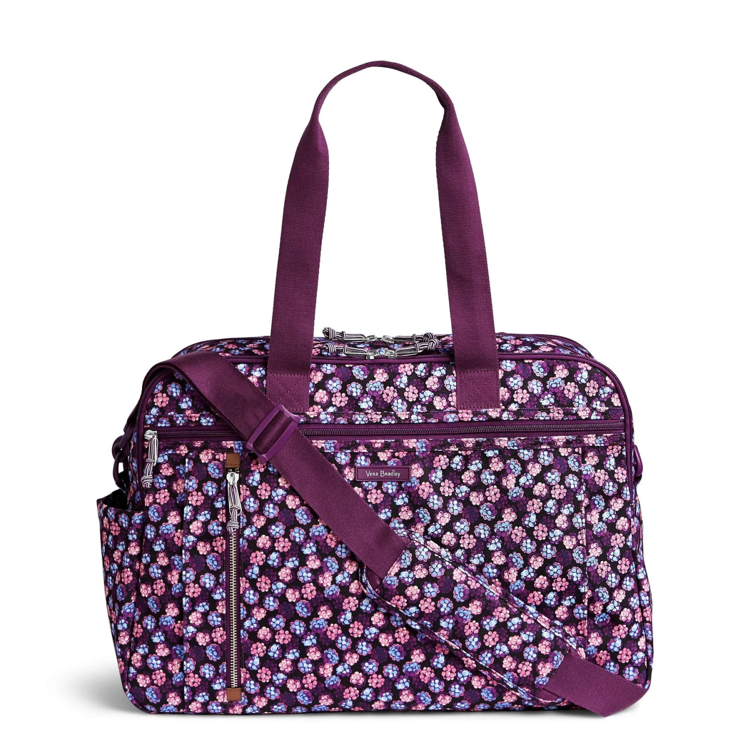 Vera Bradley Women's Lighten Up Weekender, Berry Burst 6 Vera Bradley Women's Lighten Up Weekender, Berry Burst - Image 6