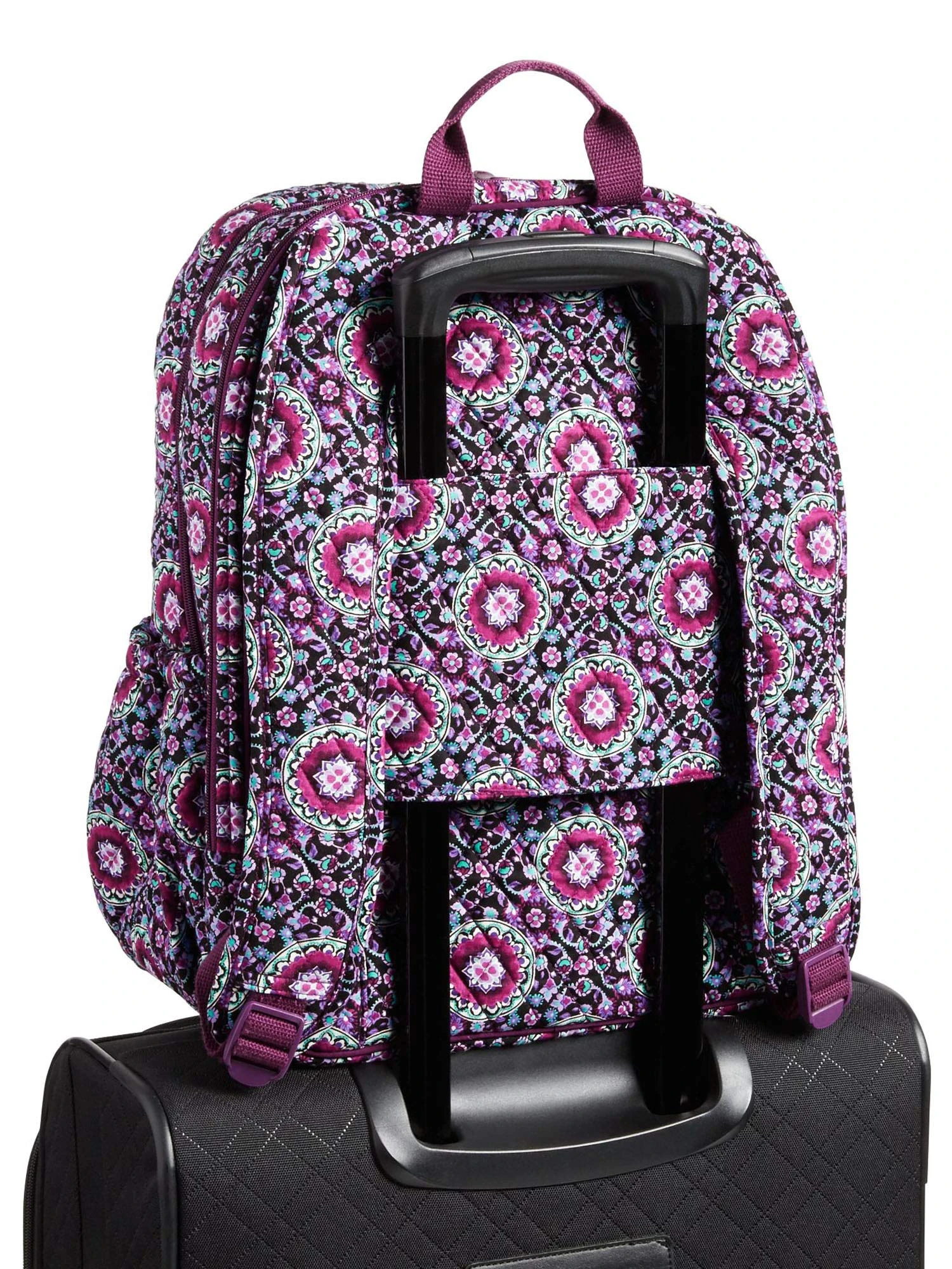 Vera Bradley Campus Tech Backpack, Signature Cotton (Purple/Lilac Medallion, One Size) 2 Vera Bradley Campus Tech Backpack, Signature Cotton (Purple/Lilac Medallion, One Size) - Image 2